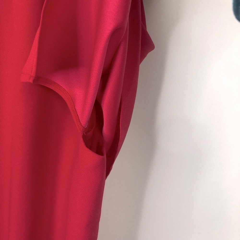 Chico’s red sheath dress short cape sleeve jewel neck 3.5 (US 18) - Picture 2 of 10